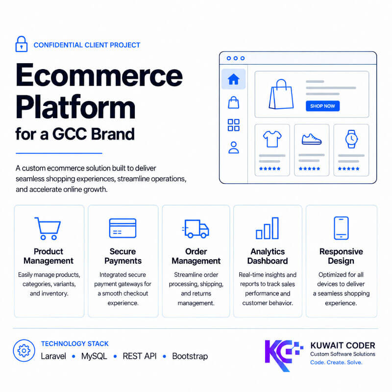 Ecommerce Platform For A GCC Brand – Ecommerce Development portfolio project by Kuwait Coder